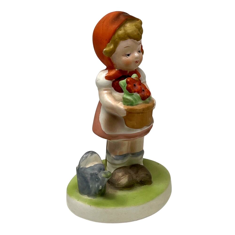 Vintage FLAMBRO Collectors Choice Figurine Girl with Basket of Flowers